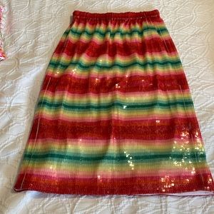J Crew Collections NWOT  Striped Sequin Skirt